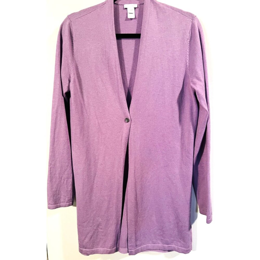 J. Jill Womens Lilac Cardigan Sweater Size Small  82% Wool 18% Nylon